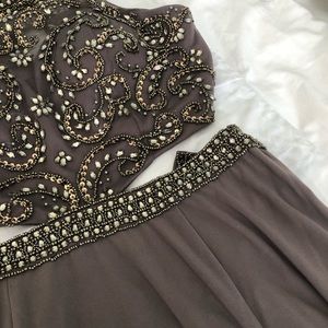 Sean Collection Prom Dress - Grey beaded size 10